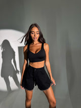 Къси дънки Sunkissed Jet Black