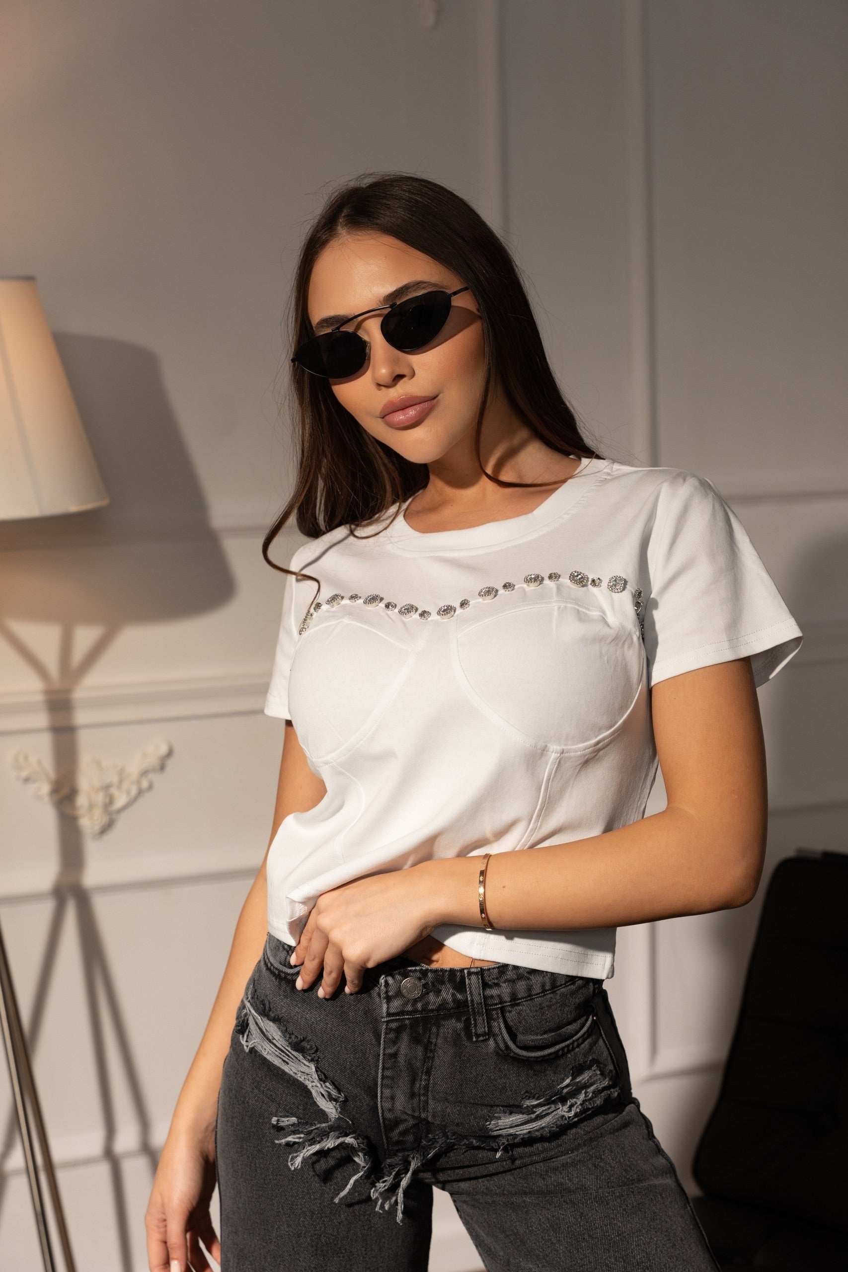 Тениска Moonline White