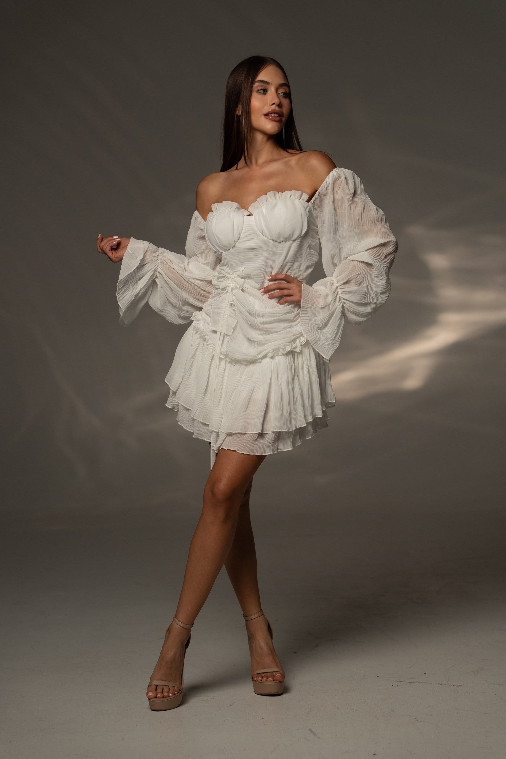 Рокля Belle Milky White
