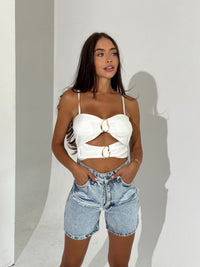 Къси дънки Chic Ice Blue